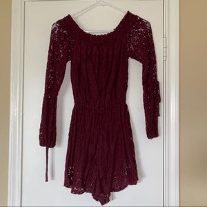 Maroon lace dress